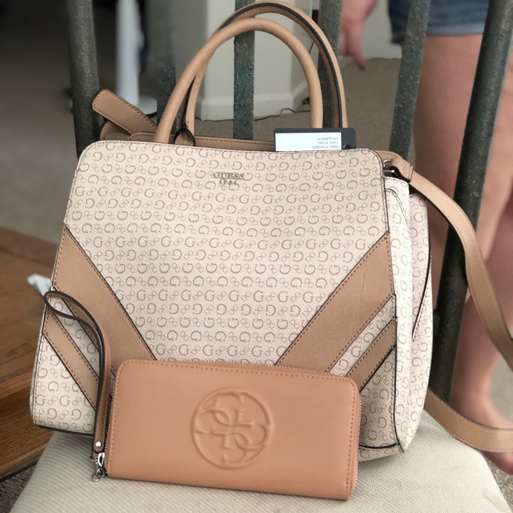Guess satchel and wallet